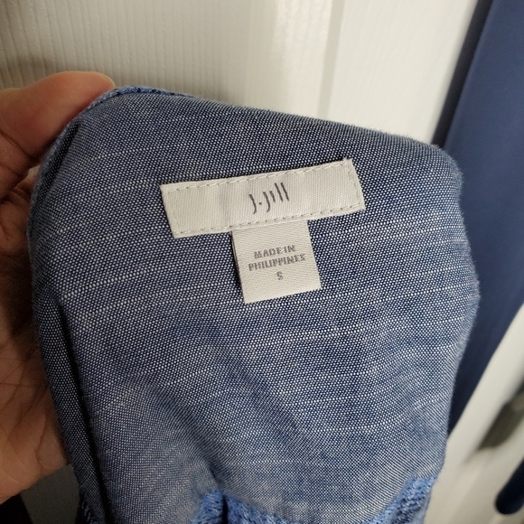 J. Jill Blue & Black Plaid Print Button Front Elliptical Shirt Dress - Picture 8 of 9